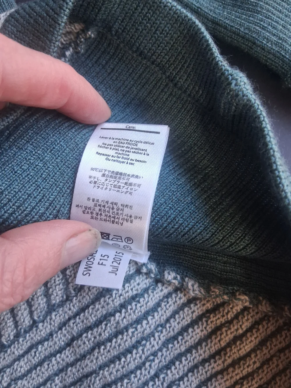 Smart Wool Women’s Teal And Cream Quarter-Zip Textured Front Sweater Fall SizeM